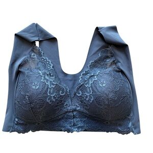 Unpadded Womens Bras Unlined Brassiere Wireless Lingerie Lace Bralette SzL-XL